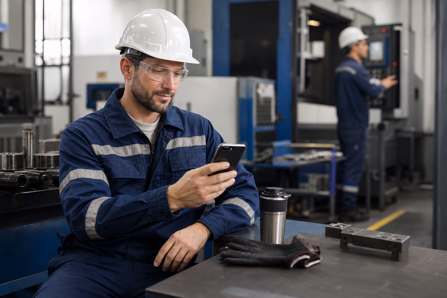 A field worker taking a short mobile training on their phone