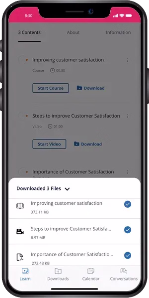 GOLMS mobile app — personal dashboard