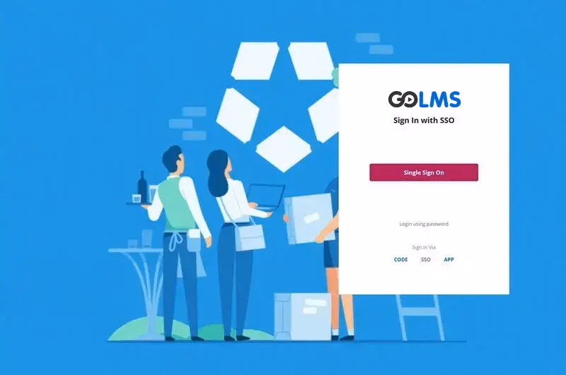 GOLMS secure single sign-on screen