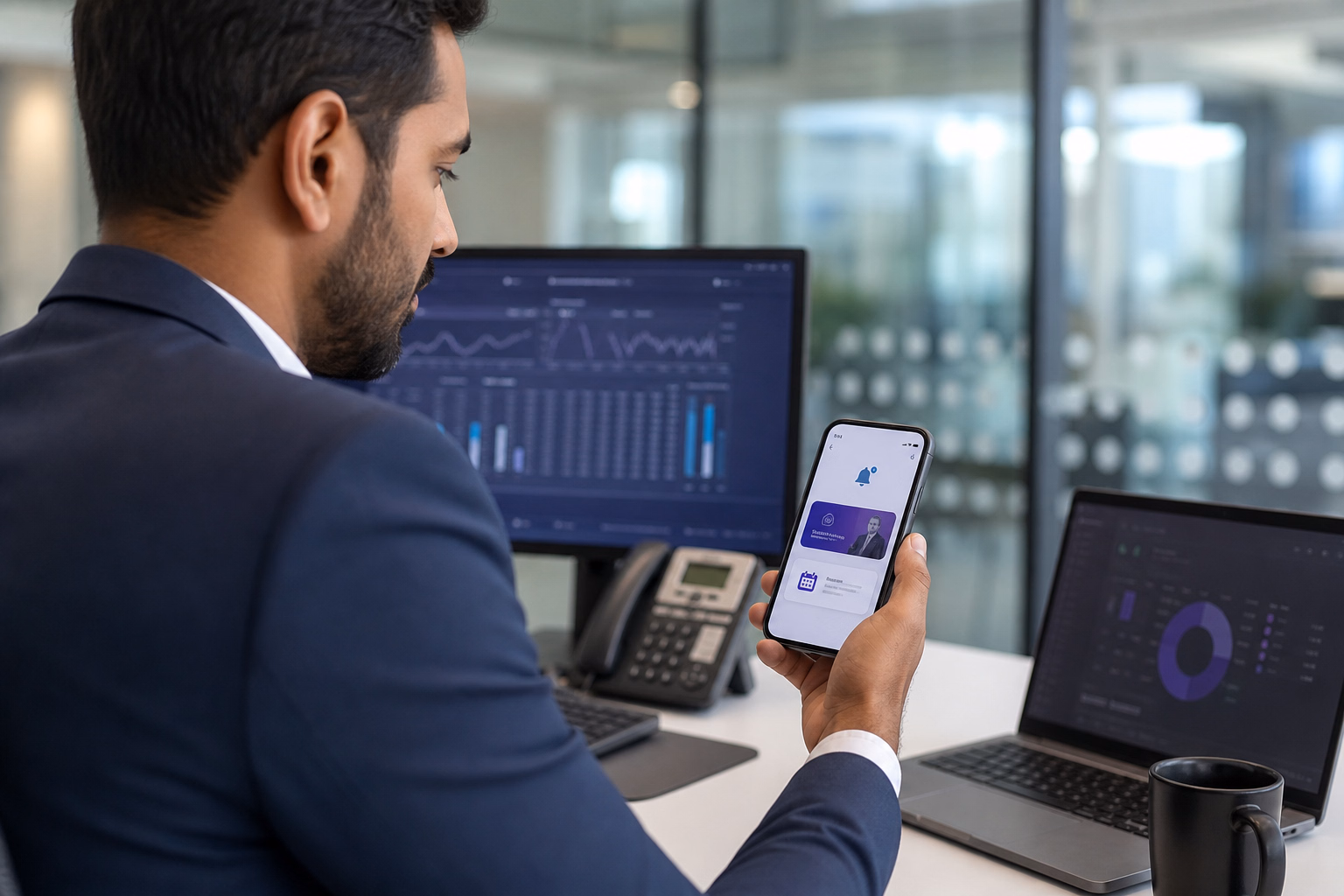 Finance employee receiving an automated compliance notification