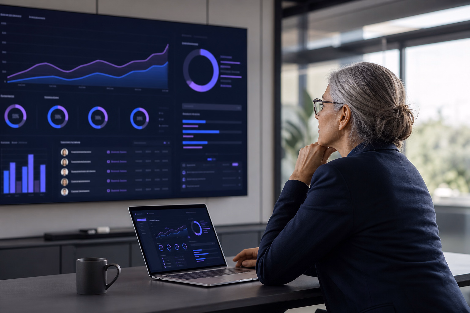 Administrator reviewing adoption and impact analytics