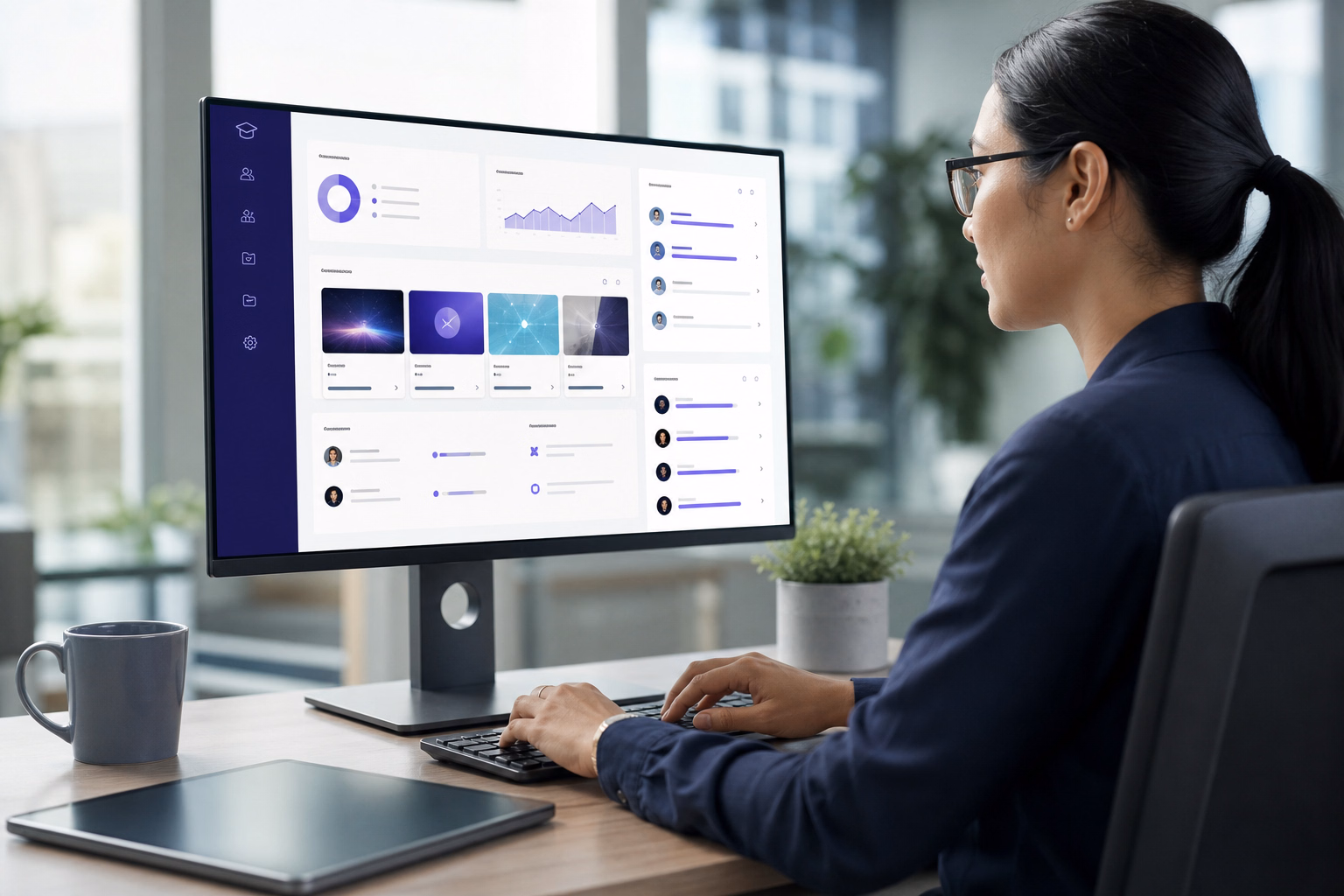 Team managing a branded learning portal