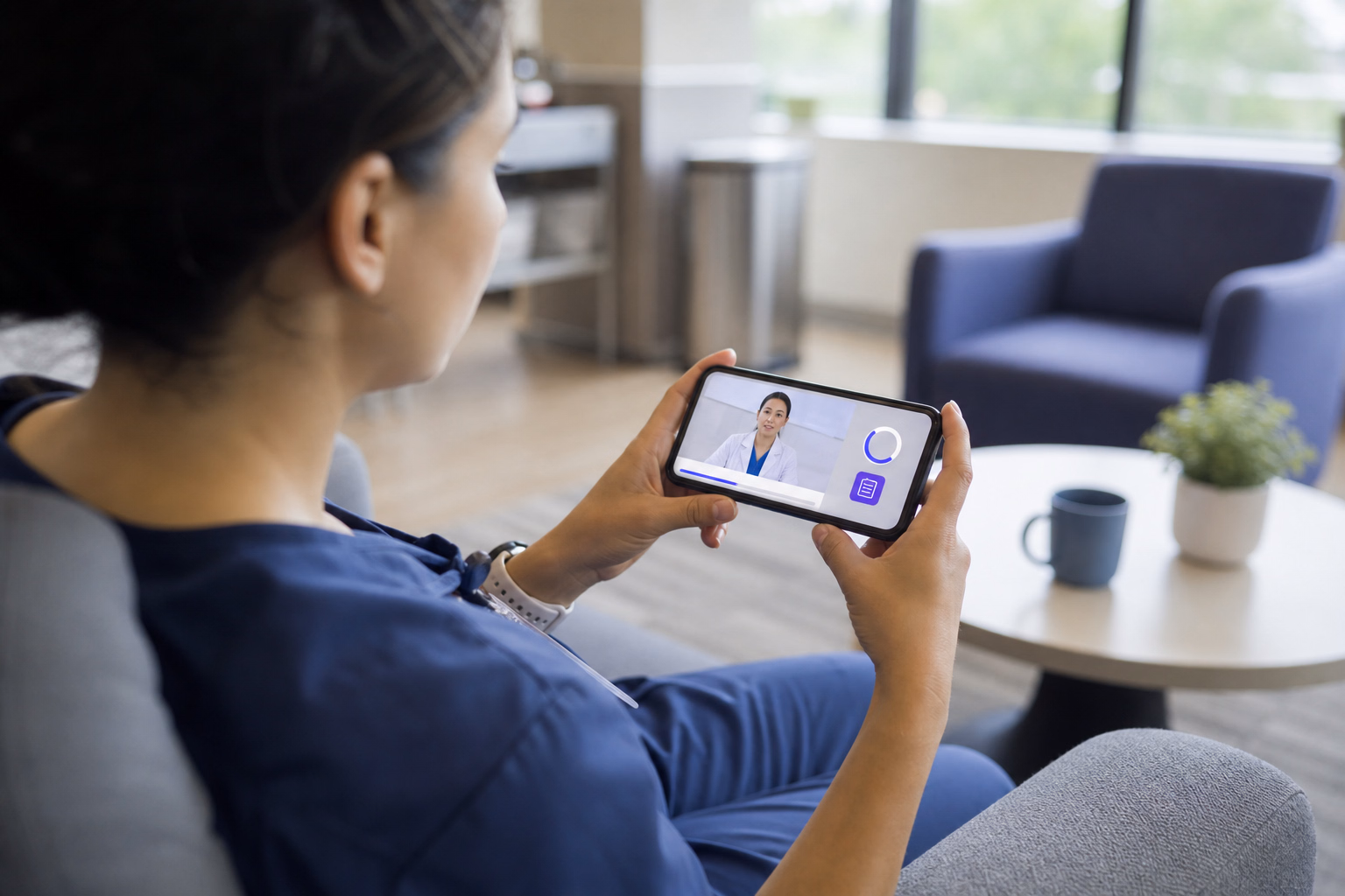 Healthcare staff training on mobile