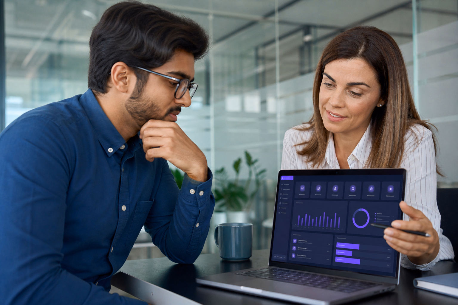 Engineer and manager in a skills and progress review